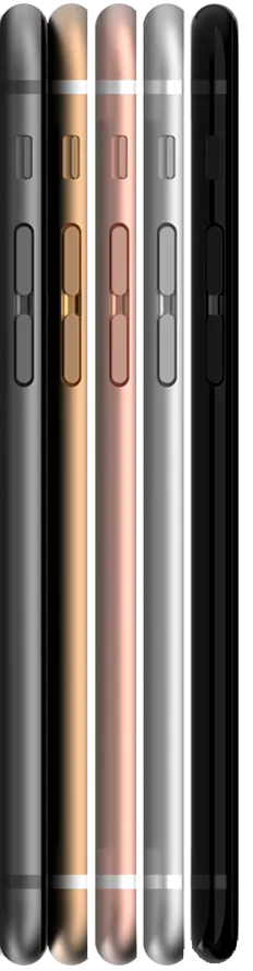 4 throttled iphones standing one lying flat