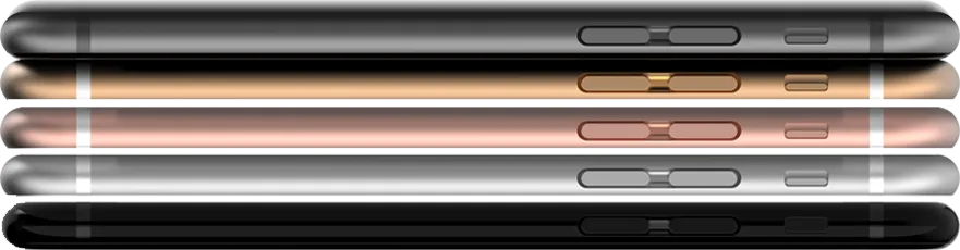 4 throttled iphones standing one lying flat